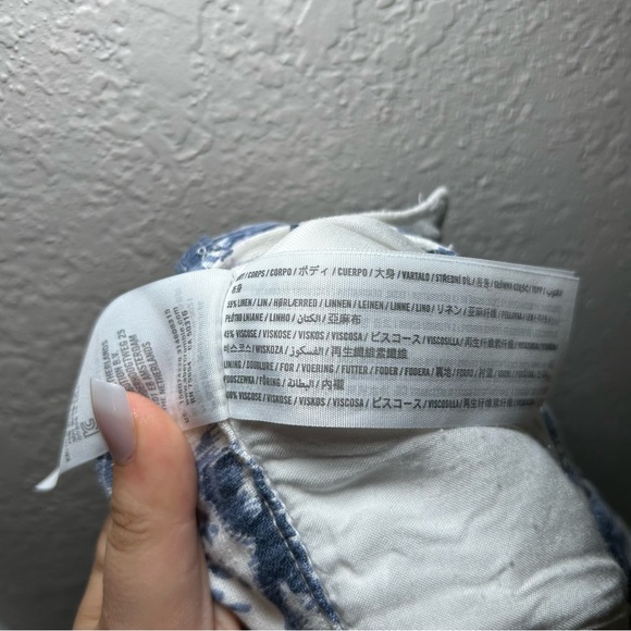 Abercrombie & Fitch Blue White Floral‎ Wide Leg Pants women’s small short resort - Picture 8 of 8